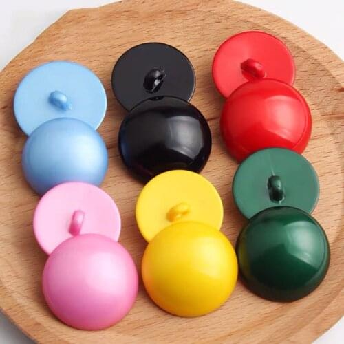 100pcs Mushroom Shape Buttons Acrylic Color Glossy High-foot Button Sweater Coat Accessories Buttons Wholesale