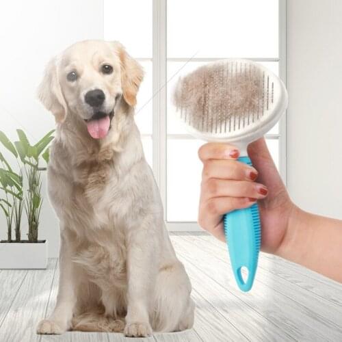 Pet Dog Hair Removal Combs Self Cleaning Brush For Small Medium Dogs Cat Pets Professional Grooming Fur Cleaning Products