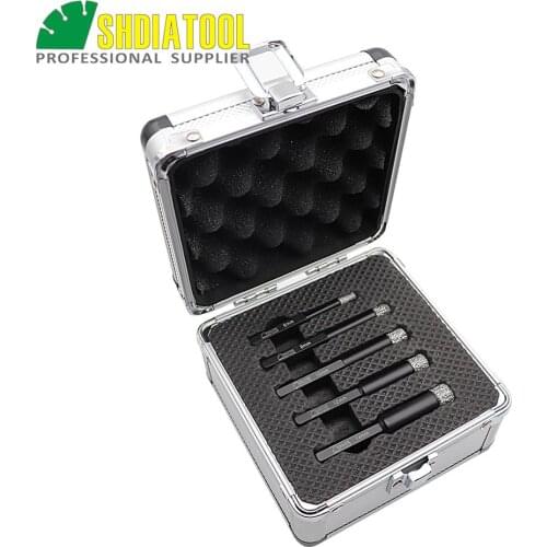 SHDIATOOL 5pcs/box Vacuum Brazed Diamond Drill Core Bits Dia 6/8/10/12/14mm Dry Drilling Bits Hex Shank Hole Saw Stone Drill Bit