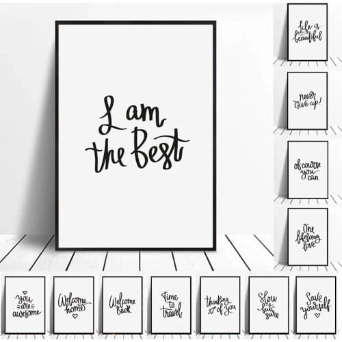 Modern Black Short Sentences Canvas Art Painting Prints Motto Decorative Posters for Living Room Bedroom Home Wall Decor Picture