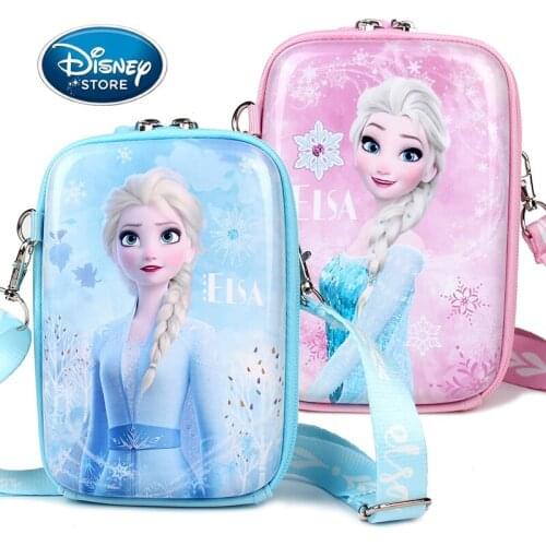 Disney Frozen Elsa Princess Mobile Phone Bags Crossbody Bags Cute Cartoon Women Mini Shoulder Messenger Bag For Girls Gift