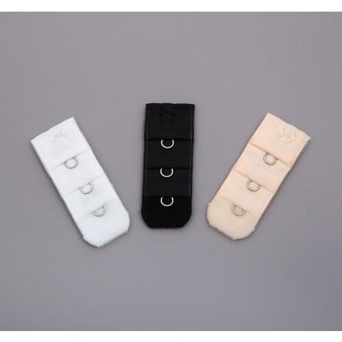 1PC Hot Sale 5 Colors Ladies 1 Rows 3 Hooks Bra Extender Nylon Clasp Extension Elastic On Strap Adjustable Soft Bra Band