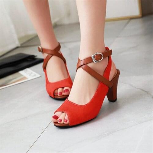 PXELENA 2020 New High Quality Vintage Cross Strappy Sandals Open Toe Block High Heels Dress Dating Sandals Woman Slingbacks Rome