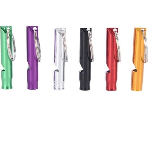1Pc Outdoor Metal Mini Size Whistles Multifunctional Whistle Pendant With Keychain Keyring For Outdoor Survival Emergency
