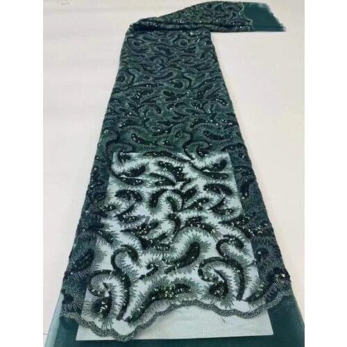 2021 High Quality Sequence French Nigerian Sequins Net African Tulle Mesh Lace Fabric For Dress 5 Yards/Lot RL0729