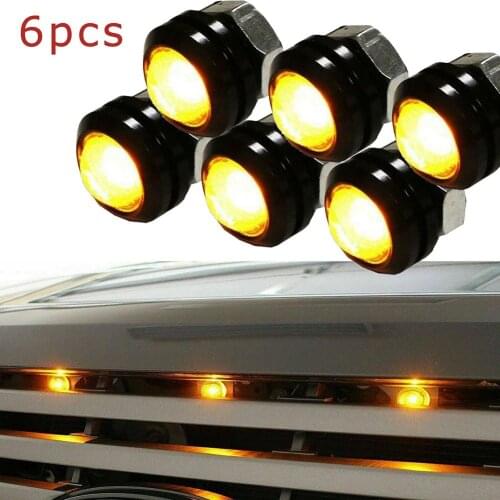6x Front Grille Bumper Grill Hood Amber LED Lights For Dodge RAM 1500 2500 3500 Car Exterior Decorative Lights