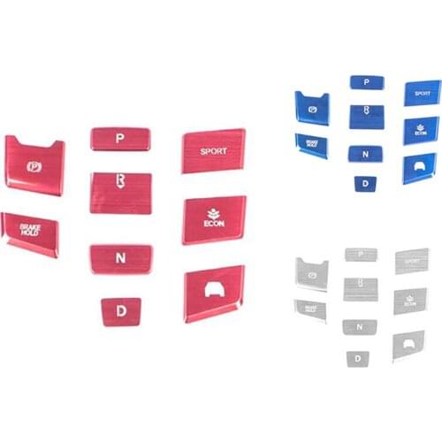 9PCS Car Aluminum Central Control Gear Button Sticker for Honda CRV CR-V 17-21 Handbrake Cover Trim Accessories