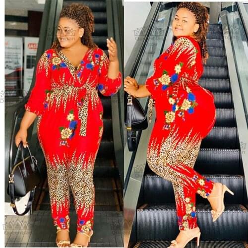 2020 African Suit For Lady Fashion Dashiki Chiffon Top and Elastic Pants Suit Chiffon Dress XFTZ10