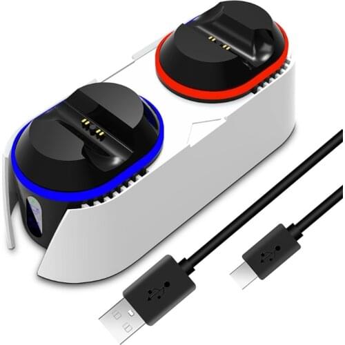 G5AA Wireless Game Controller Dual Charging Dock for PS5 ,Joystick Gamepad Charging Station with LED Indicator