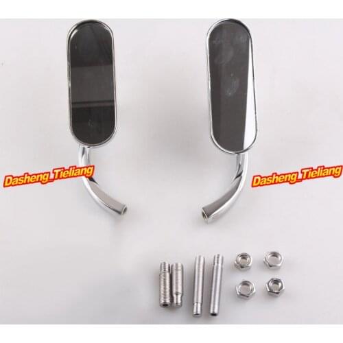 Rear View Side Rearview Wing Mirrors Set Universal For Harley Davidson 8mm 10mm Cruiser Chopper Models & Any Custom Application