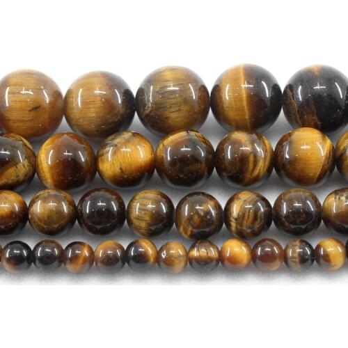 Natural Tiger Eye Round Loose Beads Strand 4/6/8/10/12/14MM For Jewelry DIY Making Necklace Bracelet