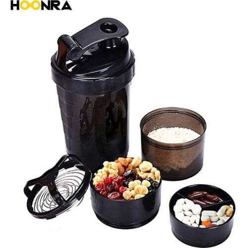 HOONRA Modern Protein Powder Shaker Bottle Whey Mixing Protein Bottle Portable Plastic Blend Sport Water Cup Household Drinkware