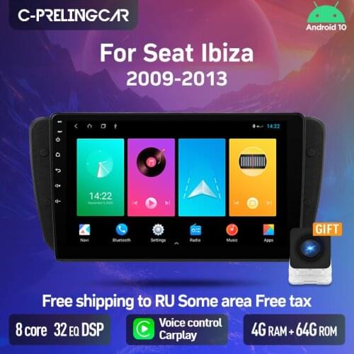 C-prelingcar radio stereo video 1 2 din DVR for seat Ibiza 6j 2009-2013 android 10.0 player navigation Multimedia player