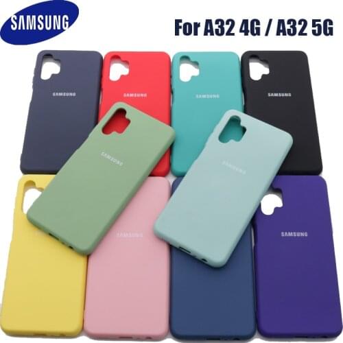 Samsung Galaxy A32 5G 4G Case Silky Silicone Cover Soft-Touch Back Protective Housing Original Liquid Silicone For A32 4G 5G