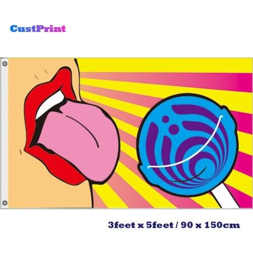 CustPrint 3x5 Feet Lollipop Bassnectar Flag with 2 Nickel Grommets