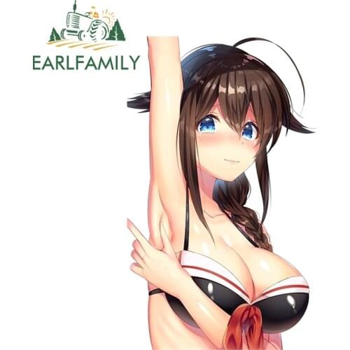EARLFAMILY 13cm x 7.9cm for Sexy Girl Car Stickers Caravan Decal Auto Car Accessoires Waterproof Funny Anime Motorcycle Decor