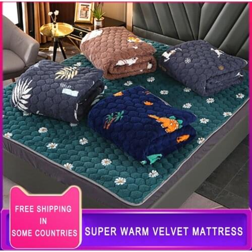 2cm Thick Non-Slip To Keep Warm Flannel Mattress Warm King&Queen Size Mattress Single/Double Soft Cushions For Student Dormitory