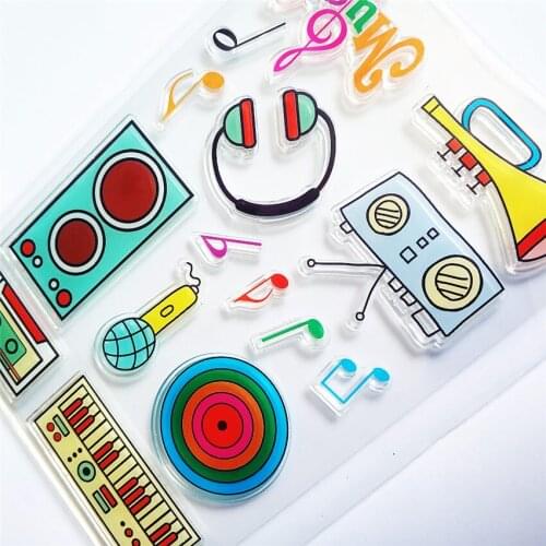Hot sale Charming music Transparent Clear Stamps / Silicone Seals Roller Stamp for DIY scrapbooking photo album/Card Making