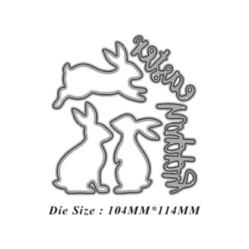 Happy Easter Bunny Metal Cutting Dies Scrapbooking Craft Mold Cut Die Stencil Handmade Paper Card Make Template Embossing 2021