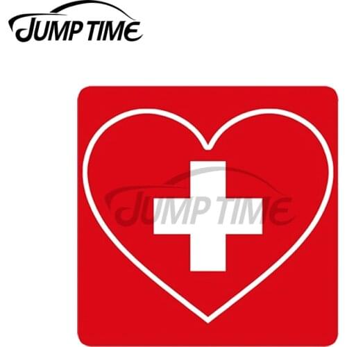 JumpTime 13 x 12cm Get Well Soon First Aid Swiss Army Car Assessoires Stickers Personality Truck Windows Decal Car Door Decor