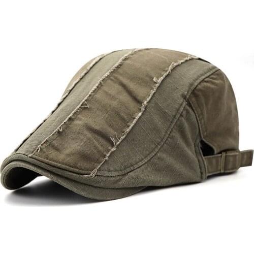Fibonacci Newsboy Cap For Men Spring Autumn Washed Cotton Hats Simple Retro Driver Hat Patchwork Ivy Flatcap Cabbie Beret