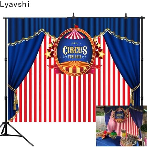 Lyavshi vinyl photography backdrop circus birthday tent stars party red blue background photocall fotografia photobooth