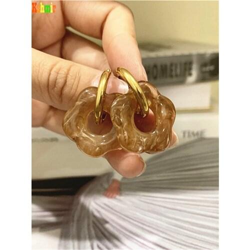 Kshmir Fashion new round metal gold retro female earrings retro simple floral earrings bestie gift female earrings 2021