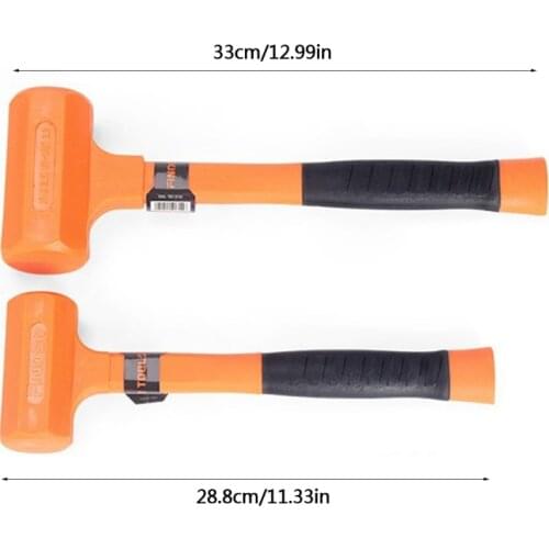 X7YF Blow Hammer Mallet with Non-Marring Rubber Hammer Head Fiberglass Handle Rubber Grip Soft Blow Tasks without Damage