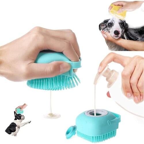 Bathing Short Hair Soft Silicone Brushes Pet Dog Cat Shampoo Massager Brush Comb Grooming Scrubber Baby Shower Brush Bathroom