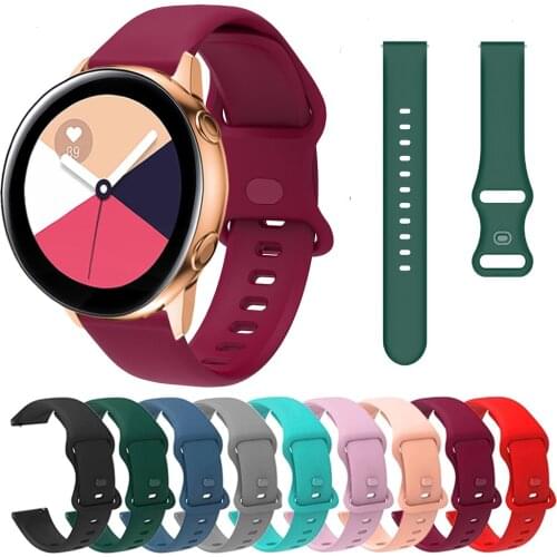 New Silicone Strap For Samsung Galaxy Active 2 40mm 44mm Gear S2 Sport 20mm Replacement Watchband For Galaxy 3 41mm Bracelet