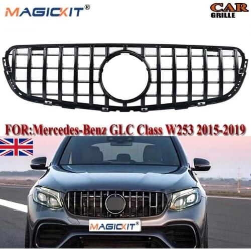 MagicKit Front PANAMERICAN Grille GT Style Fit For Mercedes- Benz GLC X253 C253 2015-18