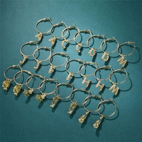 ALIUTOM Letters Pearl Earring for Women Gold Creative Geometric Statement Earring 2020 Metal Earring Hanging Fashion Jewelry