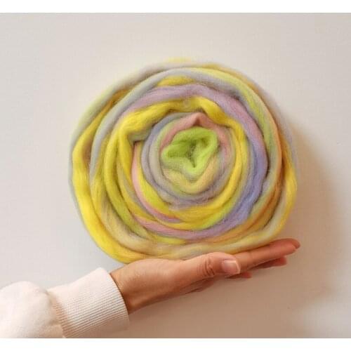 Wool Blended Wool Roving 50g Merino Mixed Hand Dyed Wool Top Art Needle and Wet Felting Supplies Needle Felting Diy Wool (NO.04)