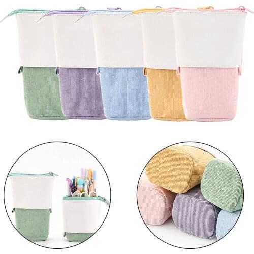 Standing Pen Telescopic Holder Stationery Case Makeup Bag Boys Girls Gifts Cosmetics Pouch Stand Store Pen Organizer