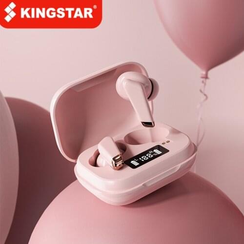 KINGSTAR Wireless Earphones Bluetooth Earbuds TWS Tap Control Stereo In Ear Headphones with Digital Intelligence LED Display
