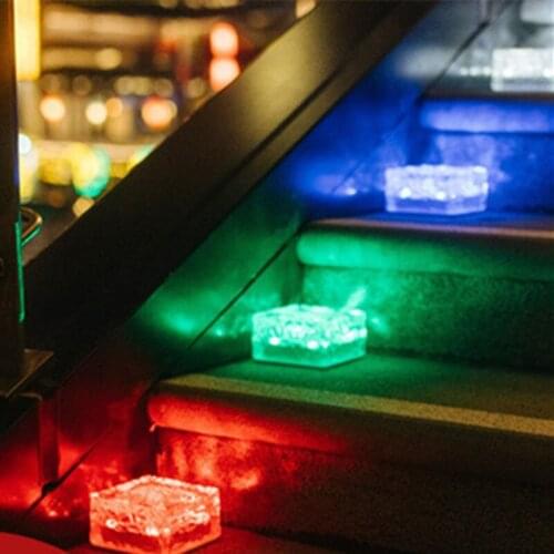 Outdoor Decorations Solar Lawn Garden Lights Decorative Brick Ice Cube LED Light for Pathway Driveway Backyard Patio