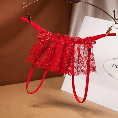 Women Sexy Lingerie Open Crotch Panties Low waist Lace Transparent Crotchless Underwear Underpants Lace Thongs G-String