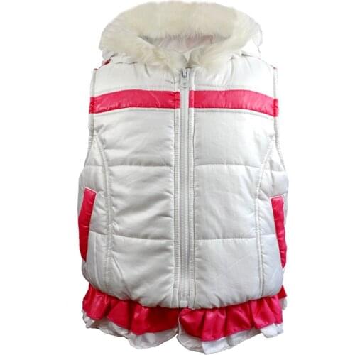 Winter Sweet Floral Childrens Girls Jackets Waistcoats Zipper Waistcoat Girl Sleeveless Coat Cotton Vest 4-8Y 4C0622