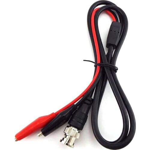 1M BNC Male Plug to Dual Alligator Clip Oscilloscope Test Probe Lead Cable 5.0mm Crocodile Clips Wire