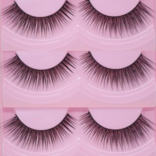 1Pair 3D Mink Lashes Natural False Eyelashes Dramatic Volume Fake Lashes Makeup Eyelash Extension Silk Eyelashes