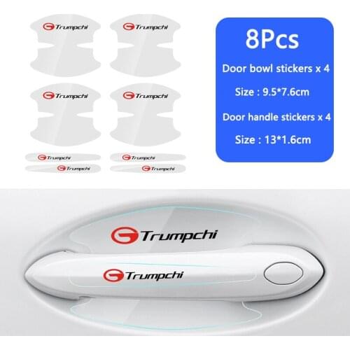 4Pcs Invisible Car Door Bowl Handle Protector Stickers For Trumpchi GS3 GS4 GS5 GS7 GS8 M6 M8 GA3 GA4 GA5 GA6 GA8 2018 2019 2020