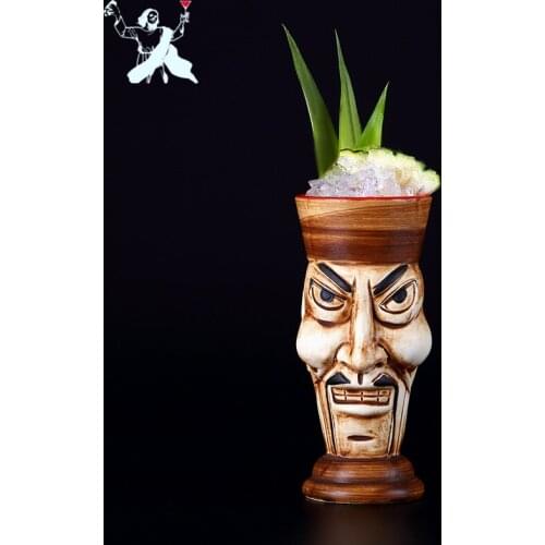 470 Hawaii Ceramic Tiki Mug Frosted Zombie Look Cocktail Tiki Mug Creative Porcelain Beer Wine Mug Cup Bar Tool