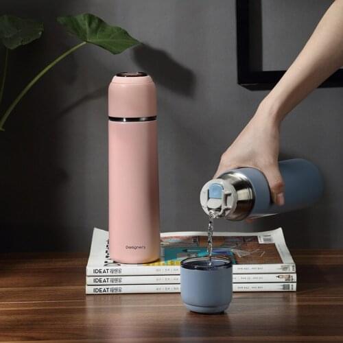 500ml Stainless Steel Thermos Bottle Pure Color Portable Vacuum Flask Creative Insulated Cup