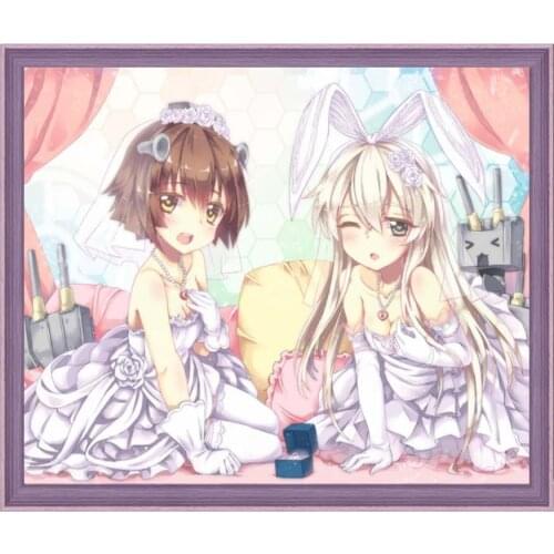 5D DIY Diamond Embroidery Anime Ring Girl Square Rhinestone Mosaic Handicraft Kids Holiday Gift Wall Painting Home Decoration