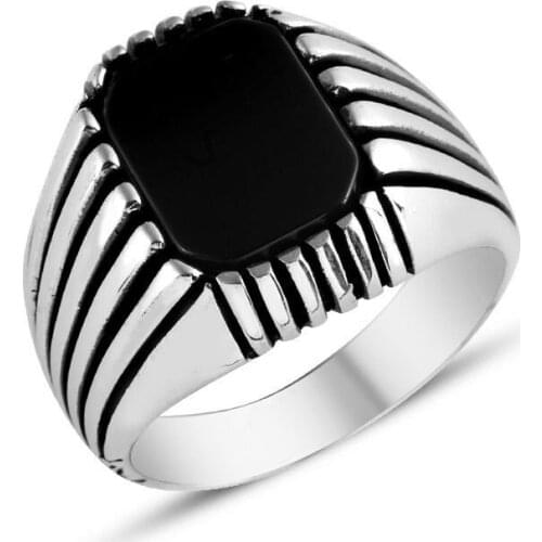 925 sterling Silver Onyx Stone Men 'S Ring