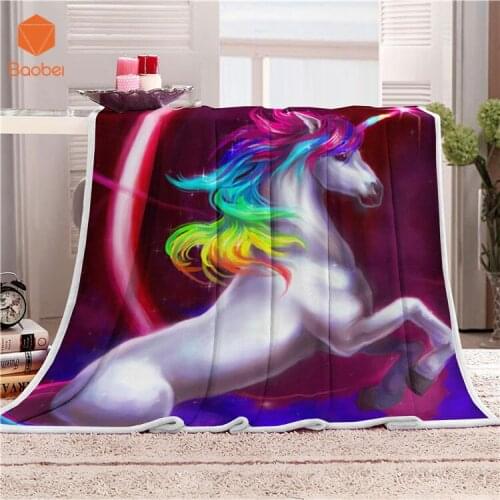 Unicorn Super Soft Blanket Nap blanket Velvet Plush Beach Towel For Baby Children Blanket Throws Summer bedsheet Travel CB68