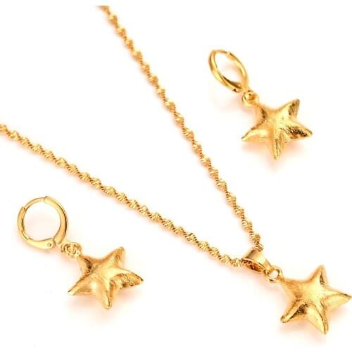 Ethiopian Gold Color star Jewelry Set Habesha Eritrean For African Women Wedding Jewelry Set Fashion Charm Gift