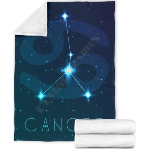 Cancer Zodiac fleece blanket Printed Blanket Adults/kids Fleece Blanket Sherpa Blanket 02