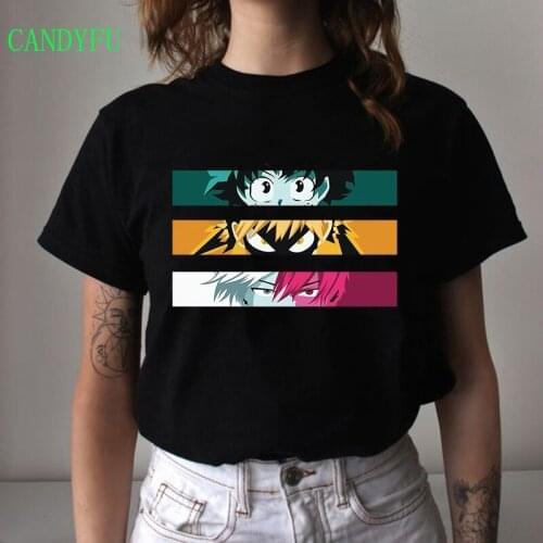 Anime,My Hero Academia T Shirt Women Tops Hunter X Hunter Tshirts Jojo Bizarre Adventure T-shirt Cartoon Killua Hisoka Unisex