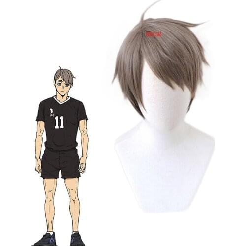 Haikyuu!! Miya Osamu Short Cosplay Wig Gray-black Heat Resistant Synthetic Hair Haikiyu Party Role Play Costume Wigs